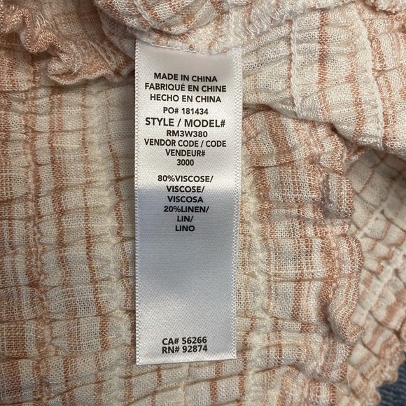 NWT Splendid Kira Smock Cropped Top rouged stripes Size L Color White multi - Picture 7 of 7